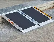 Portable Wheelchair Ramp 2Ft, Heavy-Duty Ramps for Wheelchairs for Home(800LBS), Non-Slip Folding Aluminum Wheelchair Ramps for Home Steps, Stairs, Threshold (Useing Height 2-6inch)