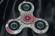 Geometric White & Red Lotus Flower Design Fidget Spinner Toys Figet Spiner NEW