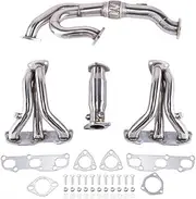 liwei store Silver Stainless Steel Exhaust Manifold Header For VQ35DE V6 FITS Compatible With Altima 3.5L