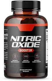 Nitric Oxide Booster Supplement - Nitric Oxide Flow, L-Arginine, L-Citrulline, Pine Bark Extract - Vasodilator - 60 Capsules
