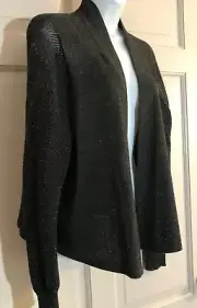 NWT~ EILEEN FISHER Gray Shimmering Merino Cropped Cardigan- XL ($258)