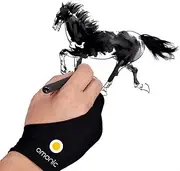 2 Pack Free Size Tablet Drawing Glove Artist Glove for Light Box Graphic Tablet Pen Display and iPad Pro Pencil Black