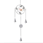 2PCS Creative Wall Bird Design Wind Campanula Metal Chimes Ornaments Crafts Wind Chimes Round Bird Bells Household Adornment Wall Hanging,