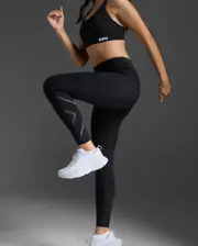 Aero Hi-Rise Compression Tights, 2XU, M, Black/Black Reflective, Female