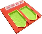 WEKAMOS 4pcs Bead Sorting Tray Kits Diamond Art Organizer Tool for Efficient Crafting Includes Diamond Tray Rack and Compartment Storage Box