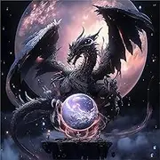 SYBDXJ 5D Diamond Art Painting Kits, Diamond Art Kits for Adults Kids, Full Drill Diamond Rhinestone Arts Craft Picture Embroidery Painting by Numbers for Home Wall Decor, 11.8 x 11.8 inch (Dragon D)
