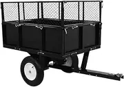 vidaXL - Robust Tipping Trailer for Lawn Mowers, 300 kg Load Capacity, Ideal for Soil, Compost, Leaves Transport