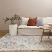 Brand Ventures Cloud Machine Washable Ornate Multi Rug