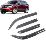 Auto Side Window Wind Deflectors Visors Black Rain Guard Door Visor Vent Shade Dark Smoke Ventvisor Compatible with Buick Envision 2014-2019