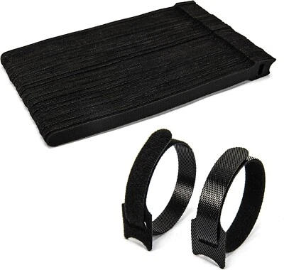 110 PCS Reusable Cable Ties, Adjustable Hook and Loop Straps Cable Management Co