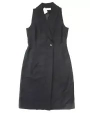 NWT MM. Lafleur Dana Sheath in Black Tuxedo Structured Italian Wool Dress 4