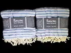 (2-Pack) Riviera Towel Company Antibes Turkish Towel Beach 70x40 in, Blue/White