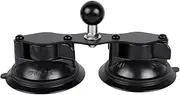 Double Suction Cup Car Base Mount with 1" Ball, Window Suction Cup Holder, Compatible with RAM Mounts B Size 1 Inch Ball Double Socket Arm