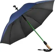 Cane Umbrella Walking Sticks Cane Trekking Rod Umbrella Rainproof Windbreak Ribs Rain Umbrella Crutch Umbrella for Men Women Climbing