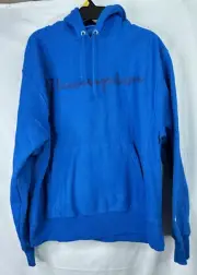 NWT Champion Mens Long Sleeve Reverse Weave Blue Hoodie Sweatshirt Size Large