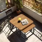 NNEOBA Nest of 2 Square Coffee Table Nest Wood 2 Nesting Set Quality MDF Wooden