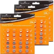 72 pc Assorted ALKALINE Button Coin Battery Cell Watch Calculator Flashlight E75