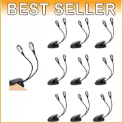 Musical Lighting Solution: 10-Pack Adjustable USB & AAA Battery Book Lights