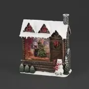 BEAR CABIN WITH MAMA and CUB GLITTER SNOW GLOBE