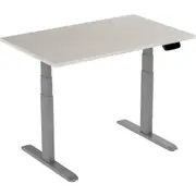 ERGOVIDA Sit-Stand Straight Electric Desk Grey Frame 1500 x 750mm Lightwood Top