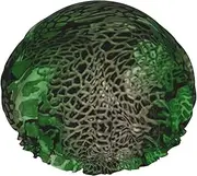 Green Snake Print Shower Cap For Women Men Reusable Lightweight Soft Bath Hair Cap With Elastic Band