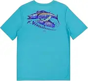 [Guy Harvey] Boy's Short Sleeve Performance Shirt with 30+ UPF Sun Protection