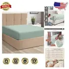 Eco-Friendly King Fitted Sheet - 100% Cotton, 400 Thread Count, Soft Sea Foam