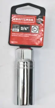 Craftsman Spark Plug Socket Chrome Finish 3/8" Drive x 3/4" 6 Point CMMT43340