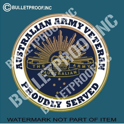 AUSTRALIAN ARMY VETERAN Decal Sticker Retro Vintage Proudly Served Patriotic
