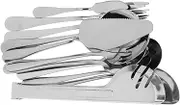 Zerodeko Stainless Steel Silverware Set 11 Piece Utensil Kit Gold Silverware Forks Spoons Serving Spoons Cake Server for Western Food Parties