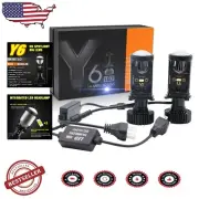 Ultra Bright 2-Piece H4 LED Headlights with Mini Projector & 6000K White Light