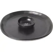 Rae Dunn Black Large Chips And Dip Platter