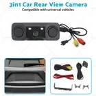 3in1 170° Car Reverse Rear View Camera w/ Backup Radar Parking Sensor Universal