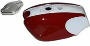 Compatible With Bsa B25 B44 Star Fire Shooting Star Red White Fuel Tank + Cap