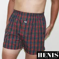 在飛比找Yahoo!奇摩拍賣優惠-【HENIS】天然純棉型男五片式定織平口褲~4件組/隨機取色