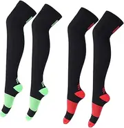 [Dress Cici] Thigh High Compression Socks for Women, Stripes Thigh High Compression Stocking for Athletic (2 Pairs)