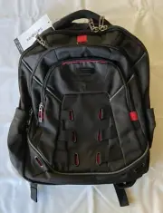 Samsonite Tectonic PFT 17.3” Laptop Tablet Backpack Black/Red 4 Zip Pockets