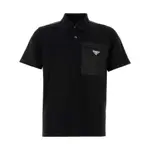 [Prada] Prada Enamel-triangle Polo Shirt L BLACK