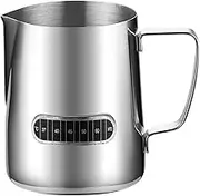 Leefasy Premium Stainless Steel Milk Frothing Pitcher Set with Temperature Gauge, 900ml