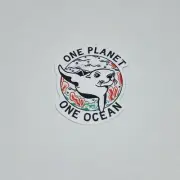 “One Planet One Ocean” Sticker Seal Decal Cute Earth Day Environment Art Tc6