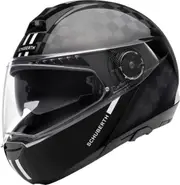 Schuberth C4 Pro Carbon Fusion Helmet, black-white, Size 53 for Men Black White