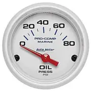 Auto Meter 200744 Pro-Comp White Phantom Marine Oil Pressure Gauge Diameter: 2-1