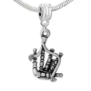 Bagpipes Dangle European Bead Compatible for Most European Snake Chain Bracelet