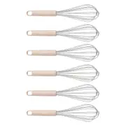 6x Porto Zest Stainless Steel 30cm Whisk Food Baking Beater/Mixer Utensil