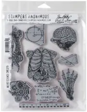 Tim Holtz Cling Stamps 7"X8.5"-Weird Science