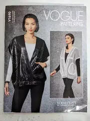 Vogue V1690 Vest Loose-Fitting Front Pockets Snap Closure Misses 6 - 24 UNCUT