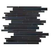 Black Industrial Stainless Steel Metallic Interlocking Mosaic Tile Backsplash