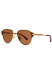 Bottega Veneta Round-frame Sunglasses - Gold ONE SIZE