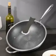 Woks & Stir-Fry Pans Wok Pan with Lid, Non-Stick Stainless Steel Stir Fry Pans,