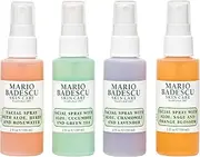 [Mario Badescu] Mini Mist Facial Spray Collection with Rose Water, Cucumber, Lavender and Orange Blossom, Multi-Purpose Cooling and Hydrating Face Mist for All Skin Types, 2 Fl Oz (Pack of 4)